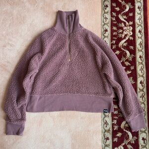 PINK Cropped Sherpa 1/4 Zip